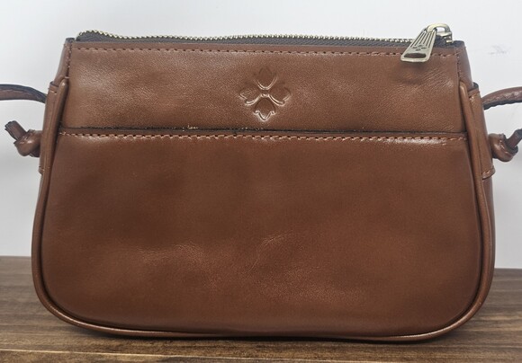 NWOT Patricia Nash Bacoli Cavo Border Tooled Leather Crossbody Tan brown - Picture 2 of 10